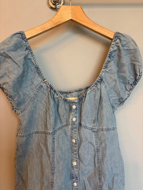 Madewell Light Blue Denim Midi Dress with Buttons - Picture 3 of 6